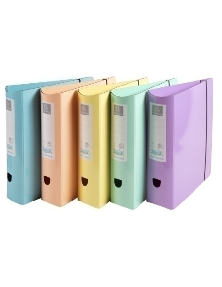 ARCHIVADOR palanca EXACOMPTA PREM TOUCH AQUAREL CARTON FORRADO A4 80mm REDONDO COLORES SURTIDOS