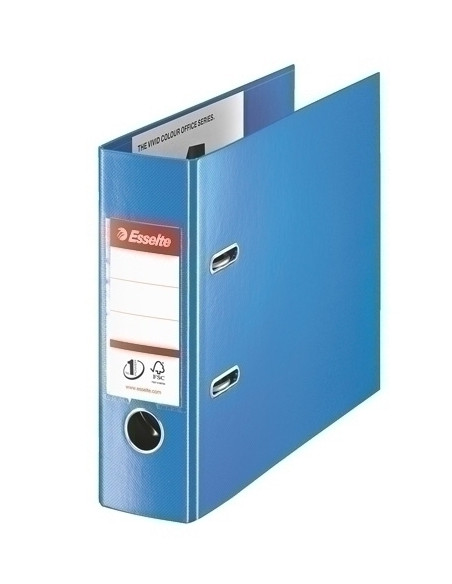 ARCHIVADOR palanca ESSELTE PLASTICO ENCOLADO con RADO A5 PROLONGADO 75mm AZUL 46079