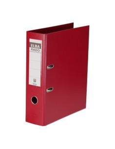 ARCHIVADOR palanca ELBA FORRADO PVC RADO PLAST A4 80mm ROJO 1049703