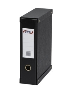 ARCHIVADOR palanca PARDO FORRADO PVC A4 con CAJA 70mm NEGRO