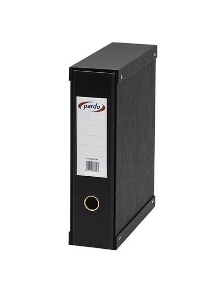 ARCHIVADOR palanca PARDO FORRADO PVC A4 con CAJA 70mm NEGRO