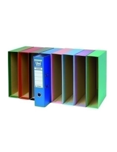 CAJA para ARCHIVADOR UNISYSTEM F 86mm VERDE