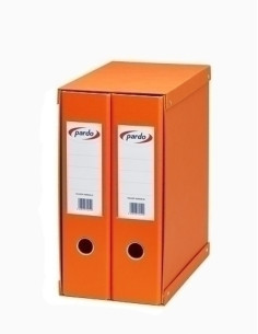 MODULO ARCHIVADORES palanca PARDO FORRADO PVC 2 udsF 2 anMIXTAS 70mm NARANJA