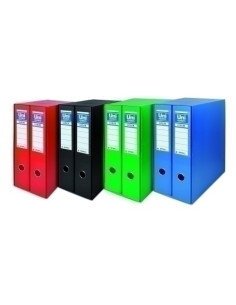 MODULO ARCHIVADORES palanca UNISYSTEM CARTON FORRADO RADO 2 udsA4 65mm VERDE