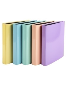 CARPETA de ANILLAS EXACOMPTA AQUAREL CARTON FORRADO A4 4 an25mm SURTIDO 5 col