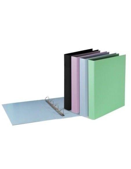 CARPETA de ANILLAS PARDO PASTEL TOUCH F 4 anMIXTAS 25mm AZUL