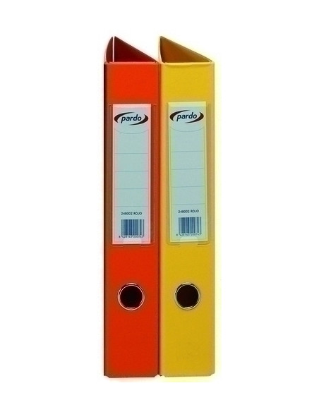 CARPETA de ANILLAS PARDO PLASTICO EXTRA F 2 anMIXTAS 40mm NARANJA