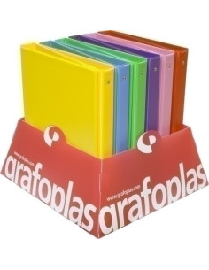 CARPETA de ANILLAS GRAFOPLAS PVC ESCOLAR COLORS F 4 an25mm 7 colsurt