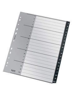 INDICE LEITZ PP RECYCLE A-Z A4 pestañas 1-20 11 taladros NEGRO