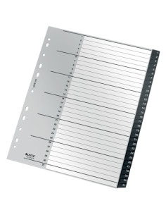 INDICE LEITZ PP RECYCLE NUMERICO A4 pestañas 1-31 11 taladros NEGRO