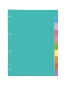 SEPARADORES OXFORD CARTULINA STRONGLINE A4 10 pestañas 4 taladros 10 colores