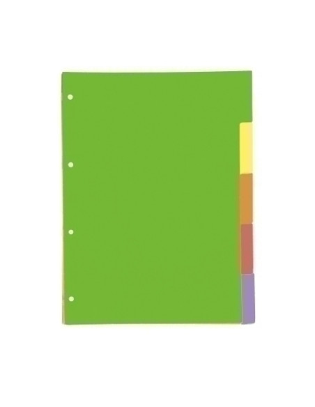 SEPARADORES OXFORD CARTULINA STRONGLINE A4 5 pestañas 4 taladros colores VIVOS