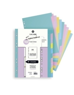 SEPARADORES CARCHIVO SOFT PP EXTRA FUERTE A4 10 pestañas