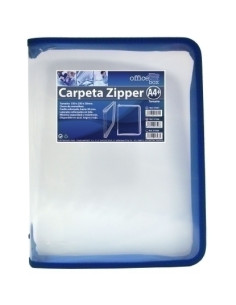 CARPETA PORTADOCUMENTOS OFFICE BOX ZIPPER con CREMALLERA 330x255mm AZUL