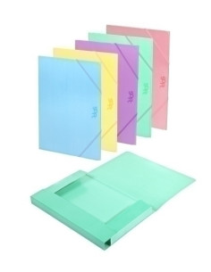 CARPETA de GOMAS y SOLAPAS CARCHIVO SOFT CARTON BRILLO F SURTIDO EXPOSITOR DE 30
