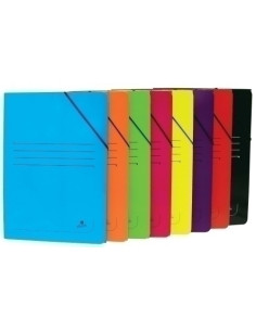 CARPETA de GOMAS y SOLAPAS CARTON PLASTIF F colores surtidos