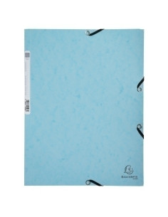 CARPETA de GOMAS y SOLAPAS EXACOMPTA AQUAREL CARTULINA LUSTRADA A4 con ETIQUETA AZUL PASTEL