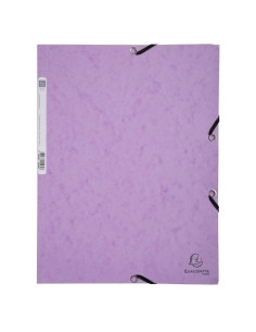 CARPETA de GOMAS y SOLAPAS EXACOMPTA AQUAREL CARTULINA LUSTRADA A4 con ETIQUETA MALVA