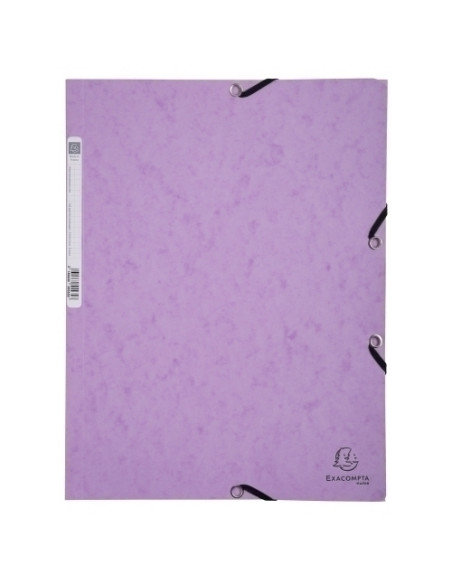 CARPETA de GOMAS y SOLAPAS EXACOMPTA AQUAREL CARTULINA LUSTRADA A4 con ETIQUETA MALVA