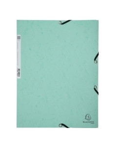 CARPETA de GOMAS y SOLAPAS EXACOMPTA AQUAREL CARTULINA LUSTRADA A4 con ETIQUETA VERDE PASTEL