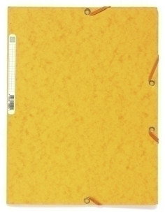 CARPETA de GOMAS y SOLAPAS EXACOMPTA AUTENTICA CARTULINA LUSTRADA A4 con ETIQUETA AMARILLO