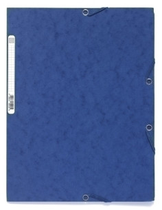 CARPETA de GOMAS y SOLAPAS EXACOMPTA AUTENTICA CARTULINA LUSTRADA A4 con ETIQUETA AZUL