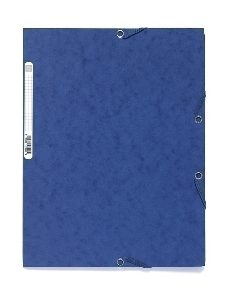 CARPETA de GOMAS y SOLAPAS EXACOMPTA AUTENTICA CARTULINA LUSTRADA A4 con ETIQUETA AZUL