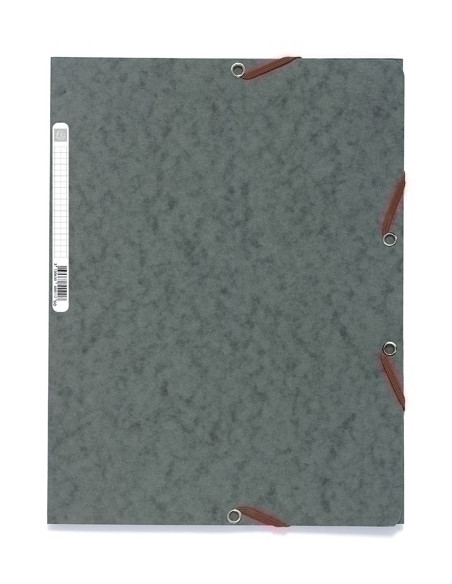 CARPETA de GOMAS y SOLAPAS EXACOMPTA AUTENTICA CARTULINA LUSTRADA A4 con ETIQUETA GRIS