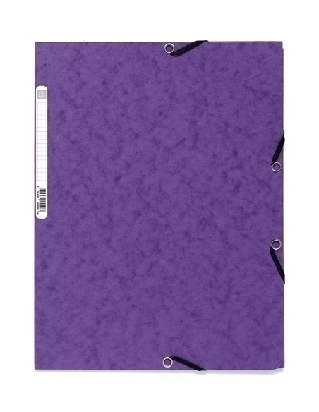 CARPETA de GOMAS y SOLAPAS EXACOMPTA AUTENTICA CARTULINA LUSTRADA A4 con ETIQUETA MORADO