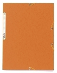 CARPETA de GOMAS y SOLAPAS EXACOMPTA AUTENTICA CARTULINA LUSTRADA A4 con ETIQUETA NARANJA
