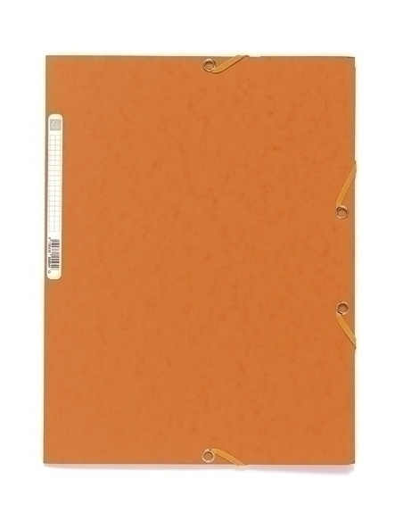 CARPETA de GOMAS y SOLAPAS EXACOMPTA AUTENTICA CARTULINA LUSTRADA A4 con ETIQUETA NARANJA