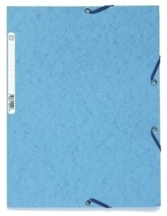 CARPETA de GOMAS y SOLAPAS EXACOMPTA AUTENTICA CARTULINA LUSTRADA A4 con ETIQUETA TURQUESA