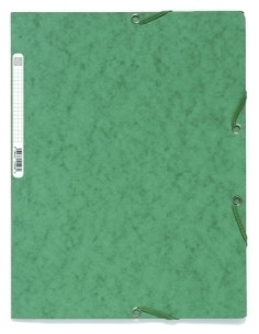 CARPETA de GOMAS y SOLAPAS EXACOMPTA AUTENTICA CARTULINA LUSTRADA A4 con ETIQUETA VERDE