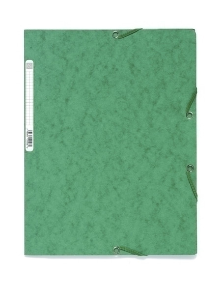 CARPETA de GOMAS y SOLAPAS EXACOMPTA AUTENTICA CARTULINA LUSTRADA A4 con ETIQUETA VERDE