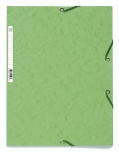 CARPETA de GOMAS y SOLAPAS EXACOMPTA AUTENTICA CARTULINA LUSTRADA A4 con ETIQUETA VERDE CLARO