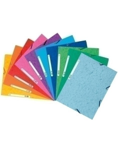 CARPETA de GOMAS y SOLAPAS EXACOMPTA LUSTRADA CARTULINA 400g A4 con ETIQUETA SURTIDO 10 col