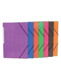 CARPETA de GOMAS y SOLAPAS MARIOLA SIMILPRESPAN CARTON FORRADO F FUCSIA