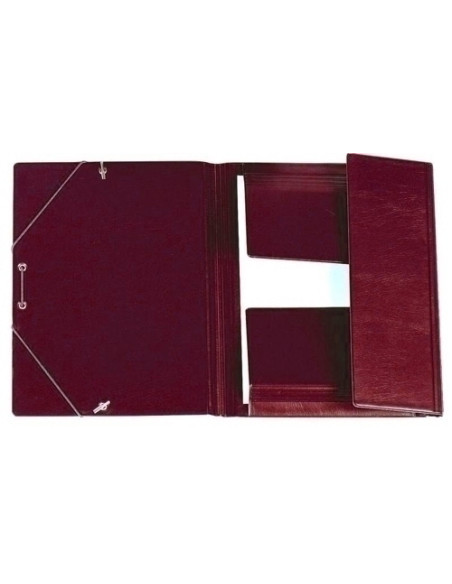 CARPETA de GOMAS y SOLAPAS IBERPLAS PVC 4 BURDEOS