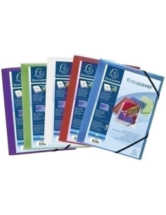 EXACOMPTA CARPETA CON GOMAS KREACOVER 3 SOLAPAS A4 POLIPROPILENO TRANSLÚCIDO INCOLORO