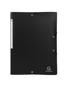 CARPETA de GOMAS y SOLAPAS EXACOMPTA PP OPACO A4 con ETIQUETA NEGRO