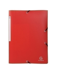 CARPETA de GOMAS y SOLAPAS EXACOMPTA PP OPACO A4 con ETIQUETA ROJO
