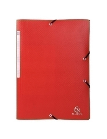 CARPETA de GOMAS y SOLAPAS EXACOMPTA PP OPACO A4 con ETIQUETA ROJO