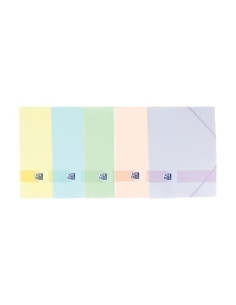 CARPETA de GOMAS y SOLAPAS OXFORD LIVE&GO PP A4 SURTIDO 5 col PASTEL