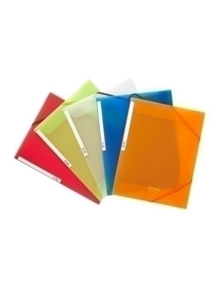 CARPETA de GOMAS y SOLAPAS PARDO STUDIO STYLE PP TRASLUCIDO F AZUL