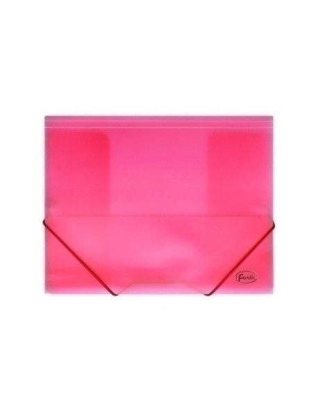 CARPETA de GOMAS y SOLAPAS FOROFIS PP A4 TRASLUCIDO ROJO
