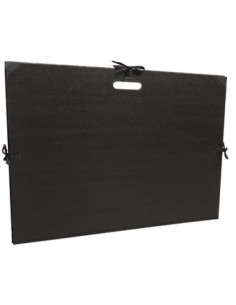 CARPETA de DIBUJO CLAIREFONTAINE CARTON CCINTAS Y ASA 59x72 KRAFT NEGRO VERJURADO