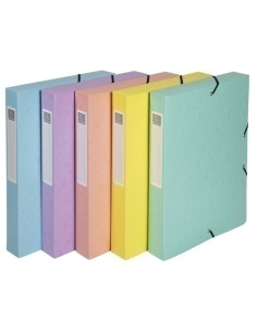 CARPETA de PROYECTOS EXACOMPTA AQUAREL  CARTON A4 GOMAS  4 cm SURTIDO 5 col