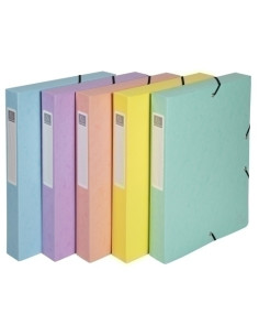 CARPETA de PROYECTOS EXACOMPTA AQUAREL  CARTON A4 GOMAS  6 cm SURTIDO 5 col