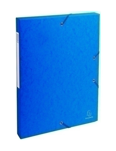 CARPETA de PROYECTOS EXACOMPTA EXABOX CARTULINA LUSTRADA NATURE FUTURE A4 GOMAS  4 cm AZUL