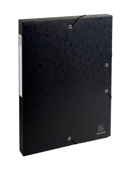 CARPETA de PROYECTOS EXACOMPTA EXABOX CARTULINA LUSTRADA NATURE FUTURE A4 GOMAS  4 cm NEGRO